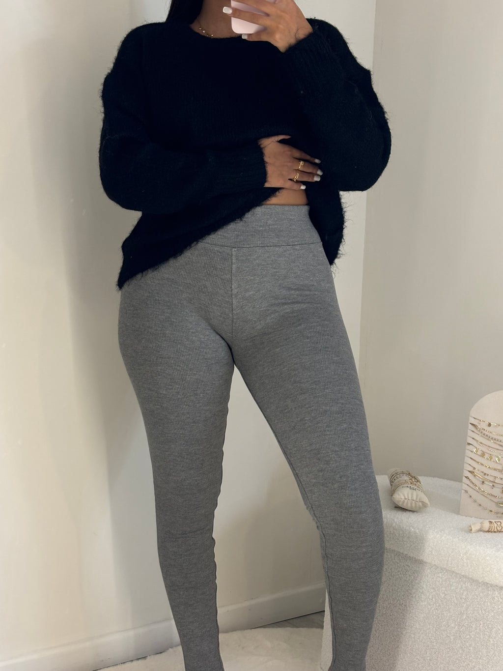 Legging polaire gris