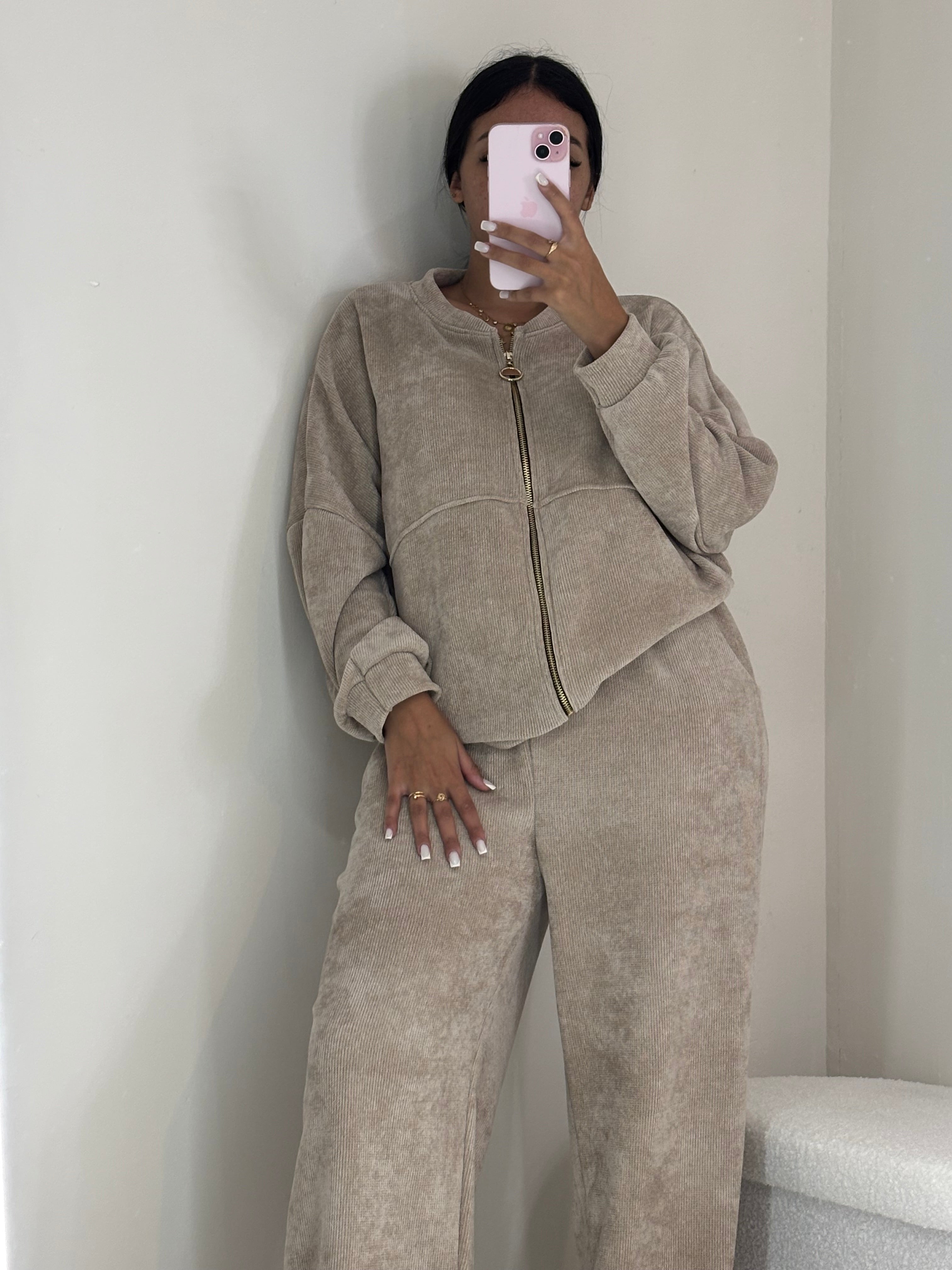 Ensemble zip beige