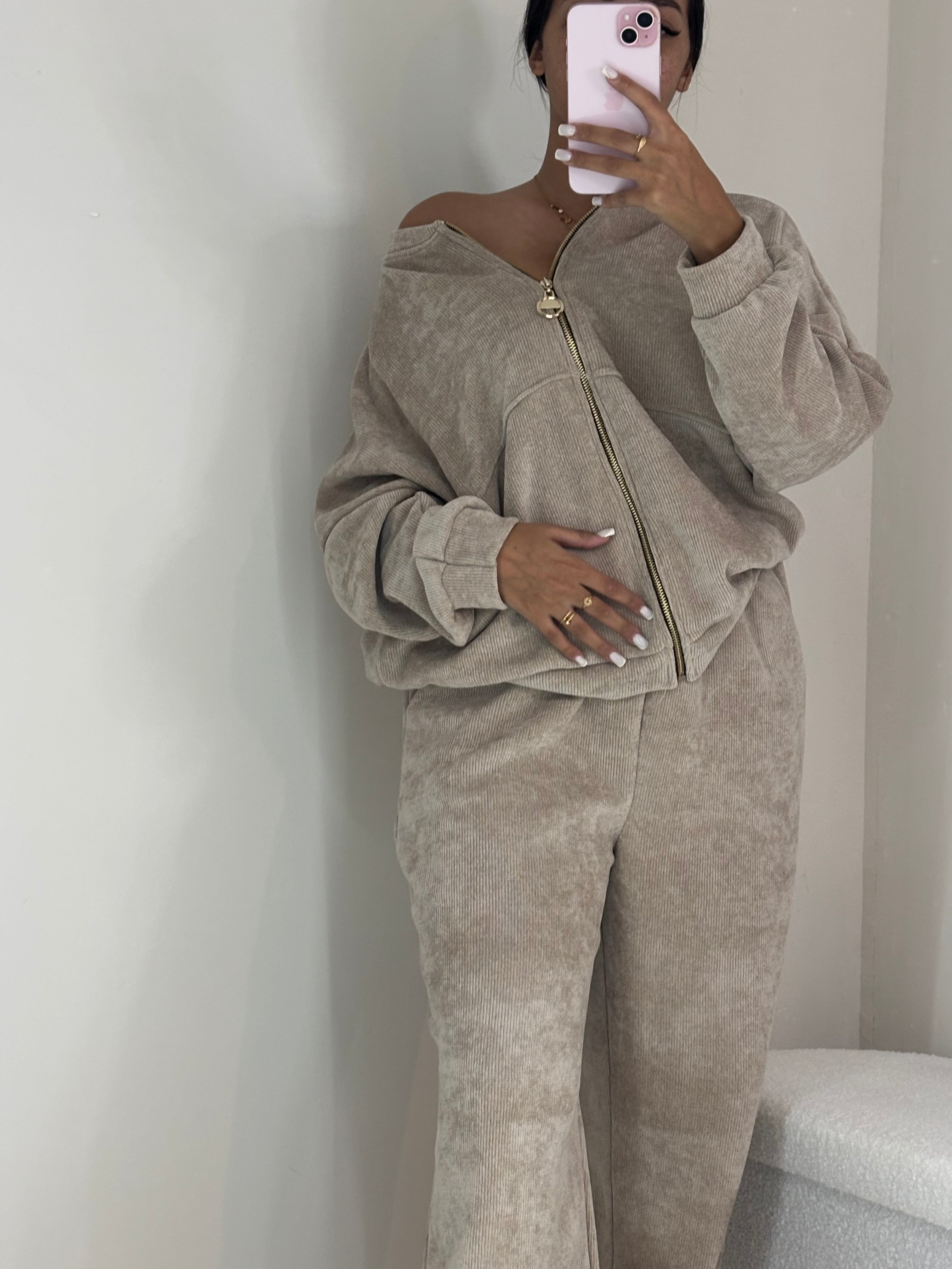Ensemble zip beige