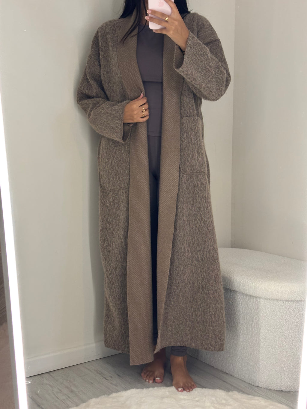Veste longue brun