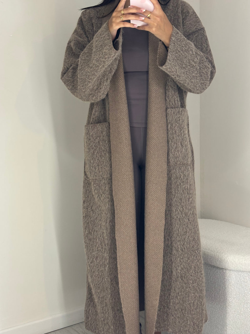 Veste longue brun