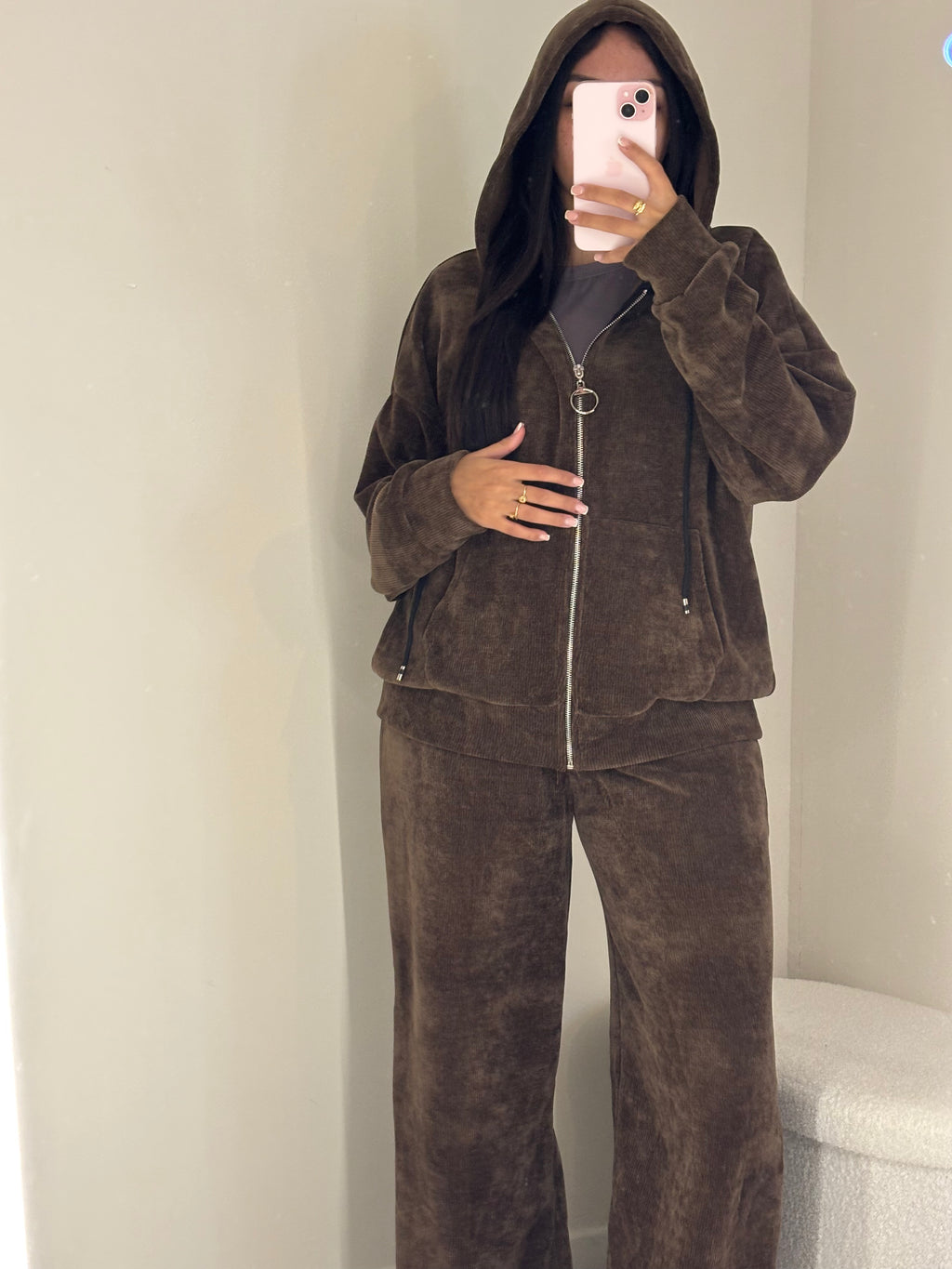Ensemble Marron veste capuche