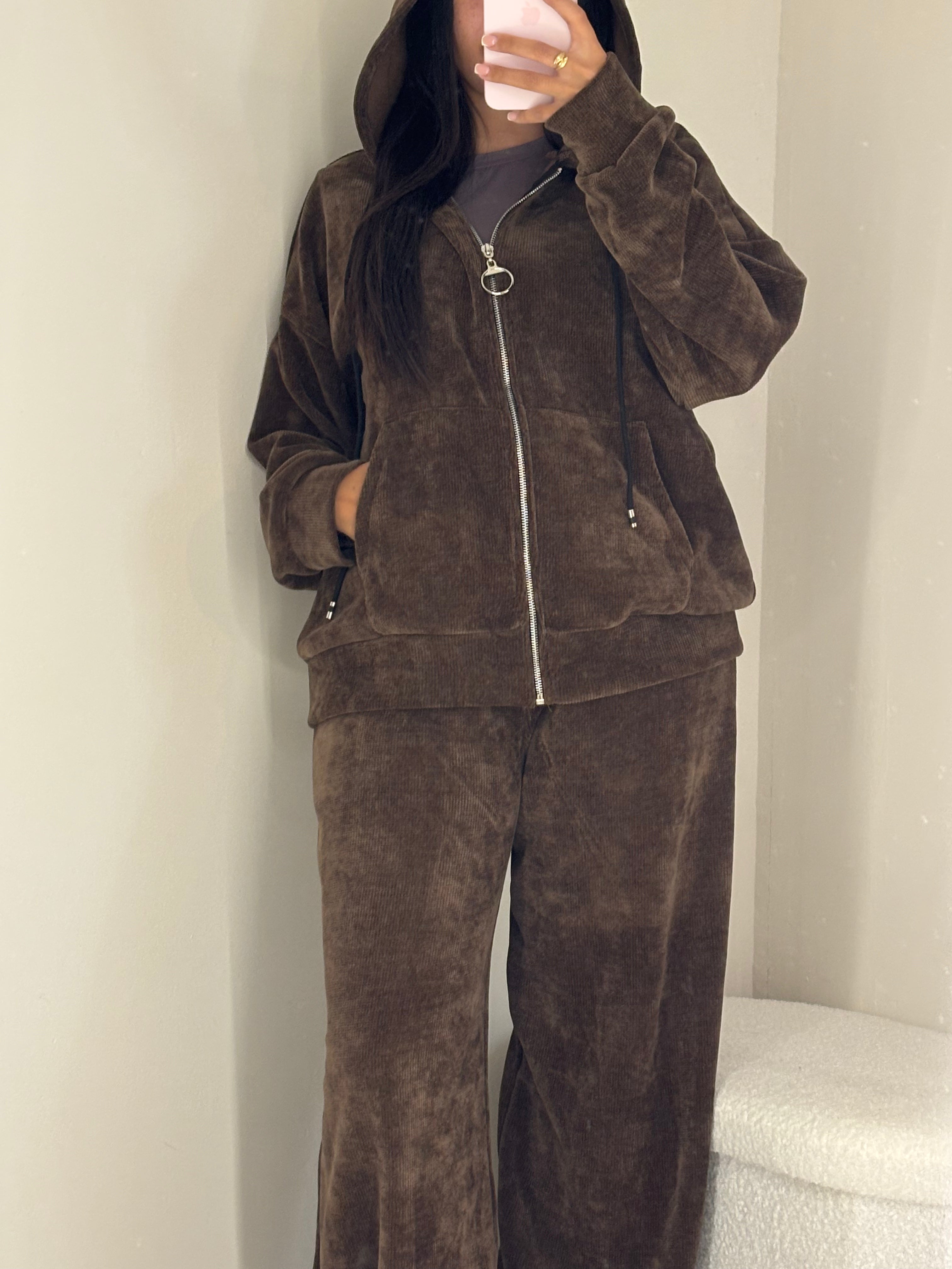 Ensemble Marron veste capuche