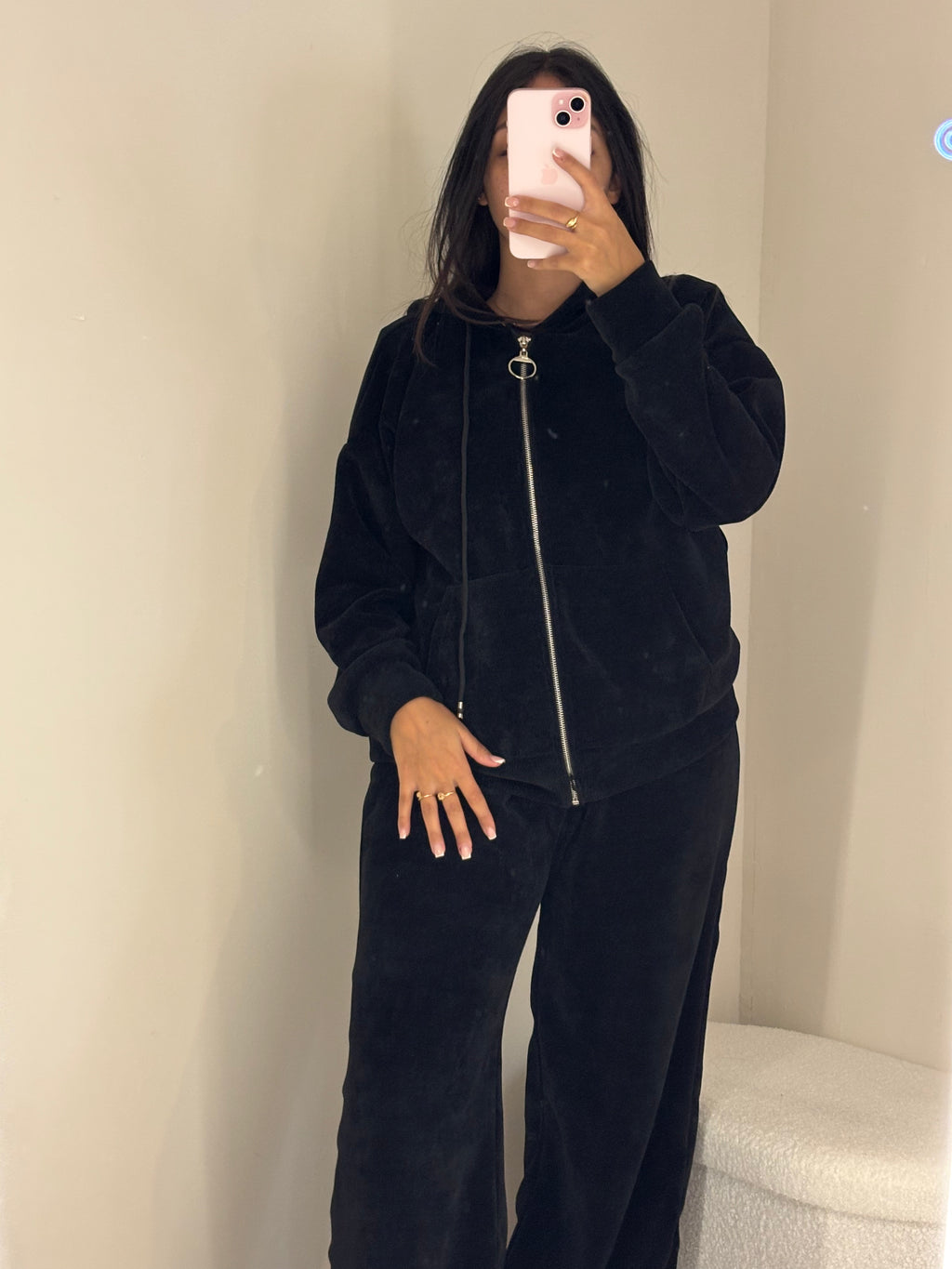Ensemble noir veste capuche