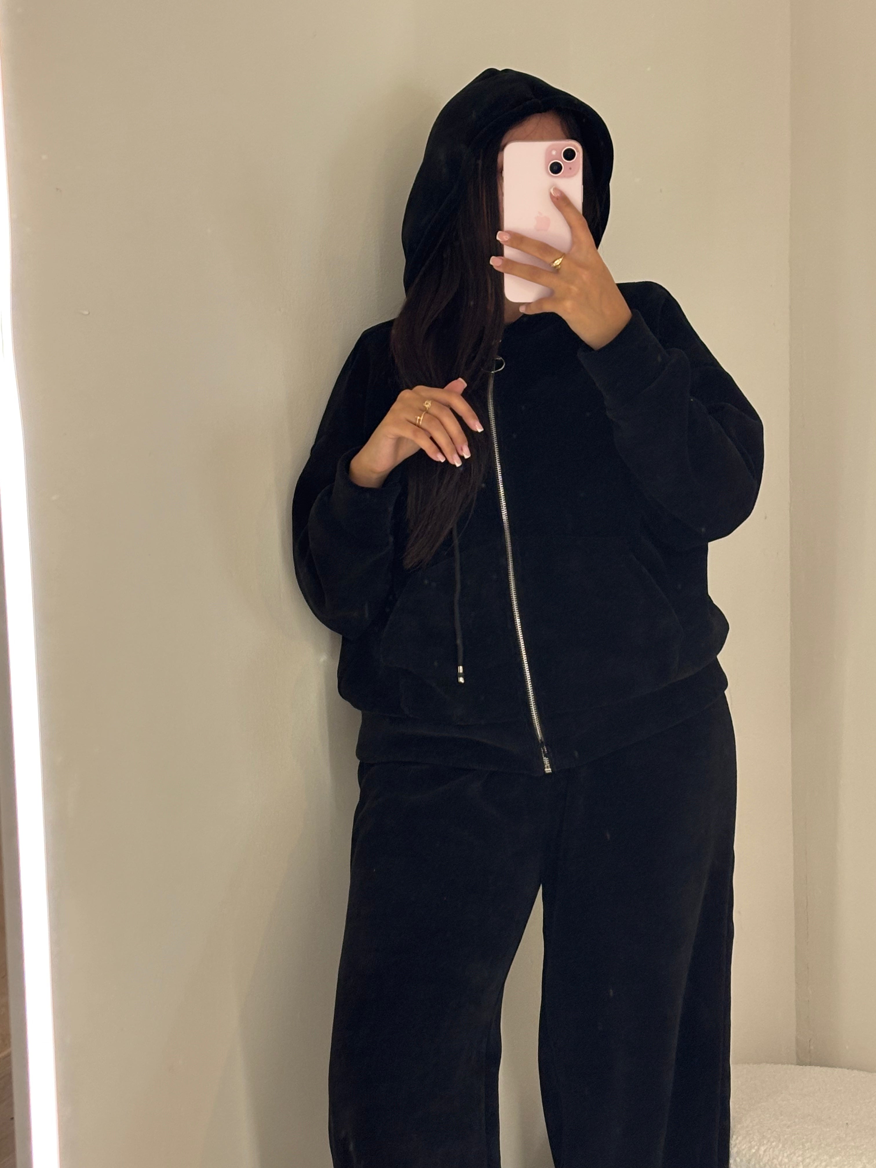 Ensemble noir veste capuche