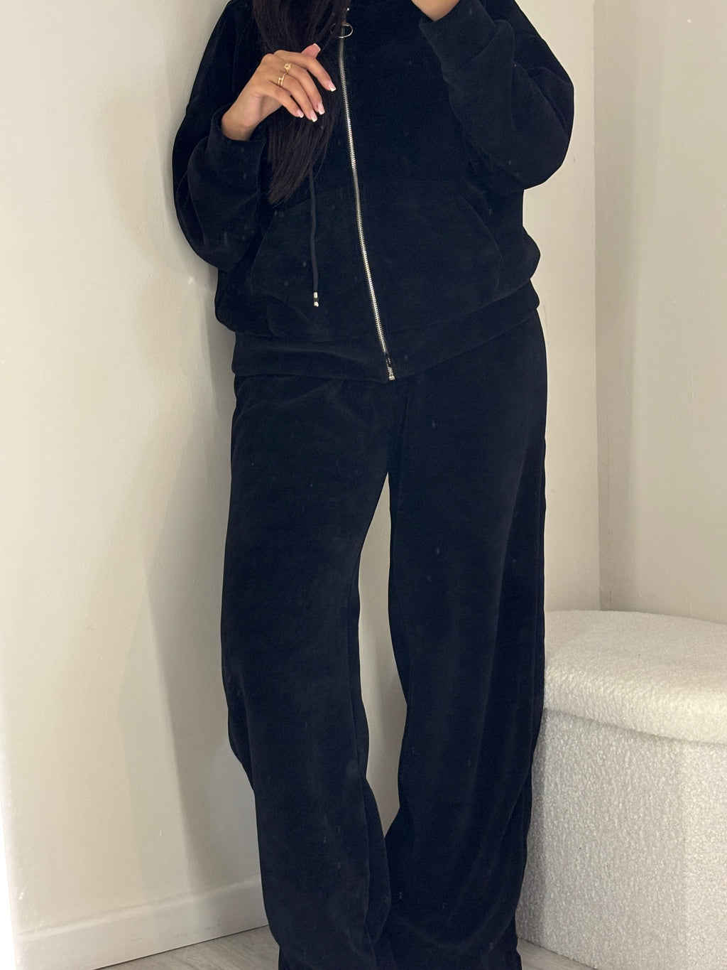 Ensemble noir veste capuche
