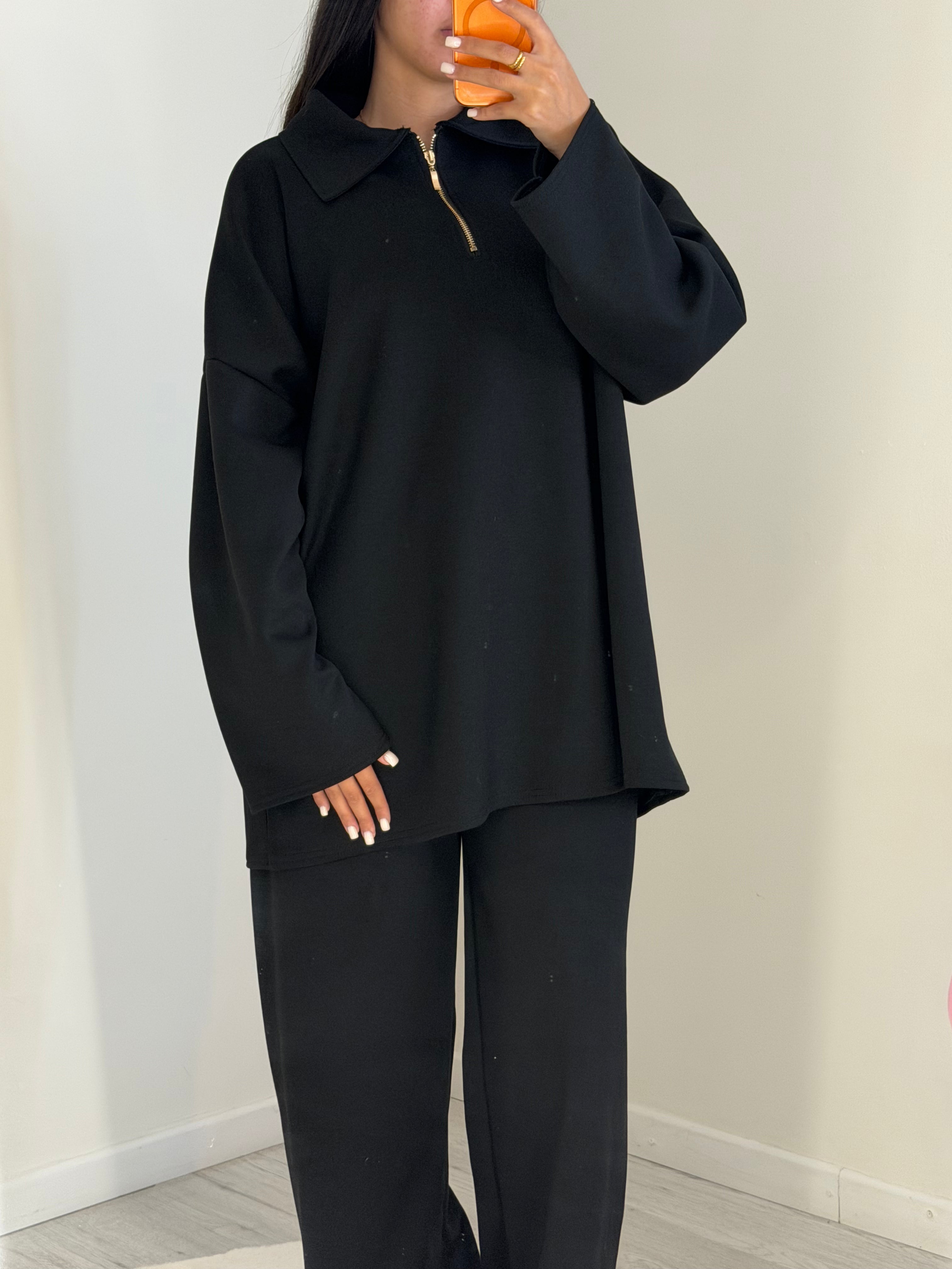 Ensemble col zip noir