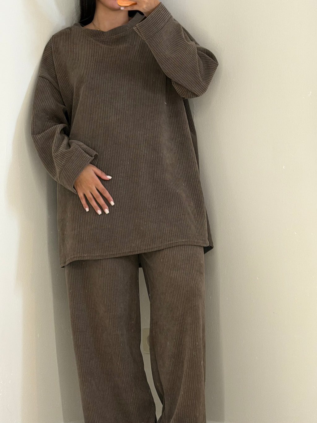 Ensemble Col Rond Vert kaki