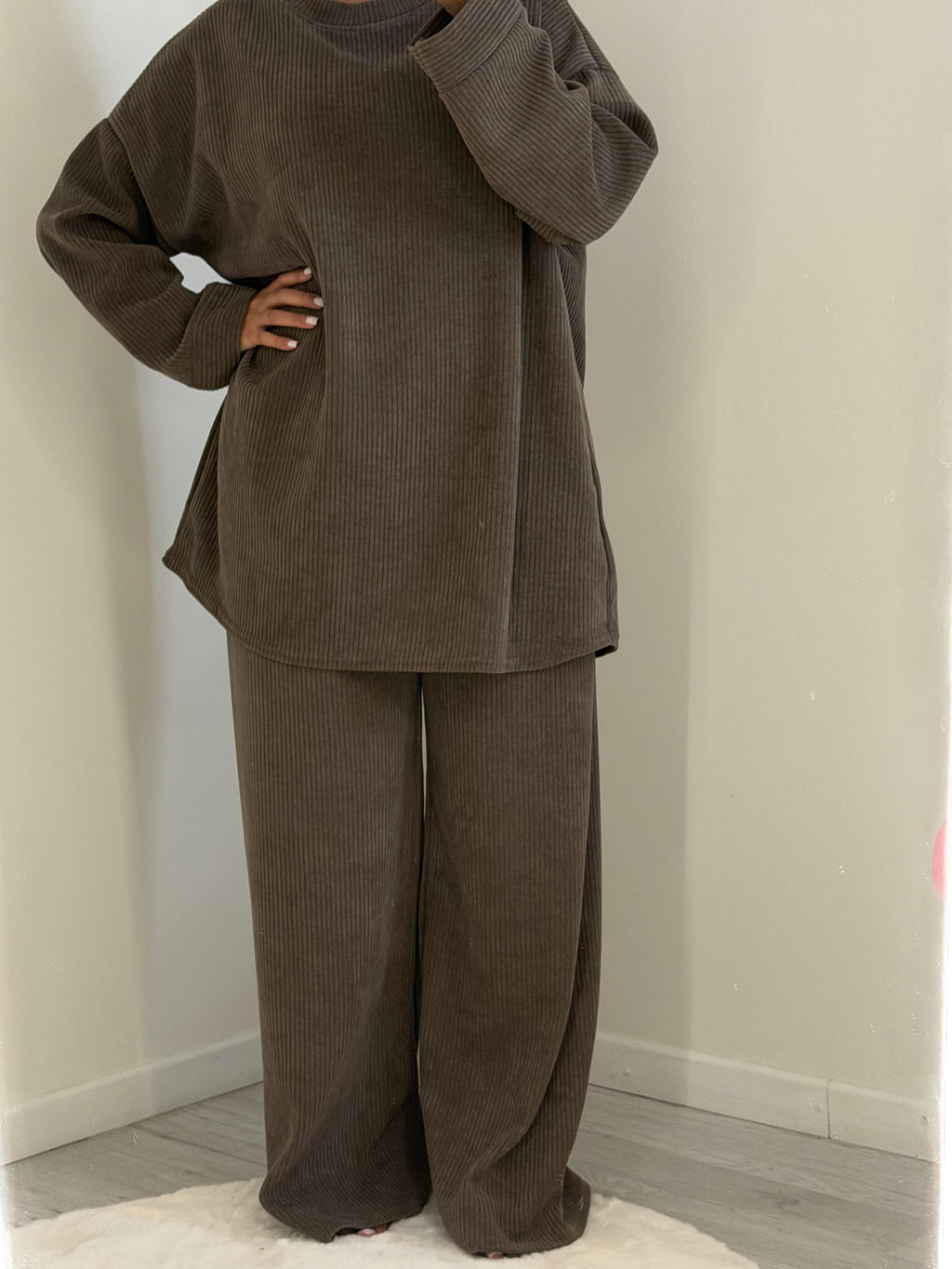 Ensemble Col Rond Vert kaki