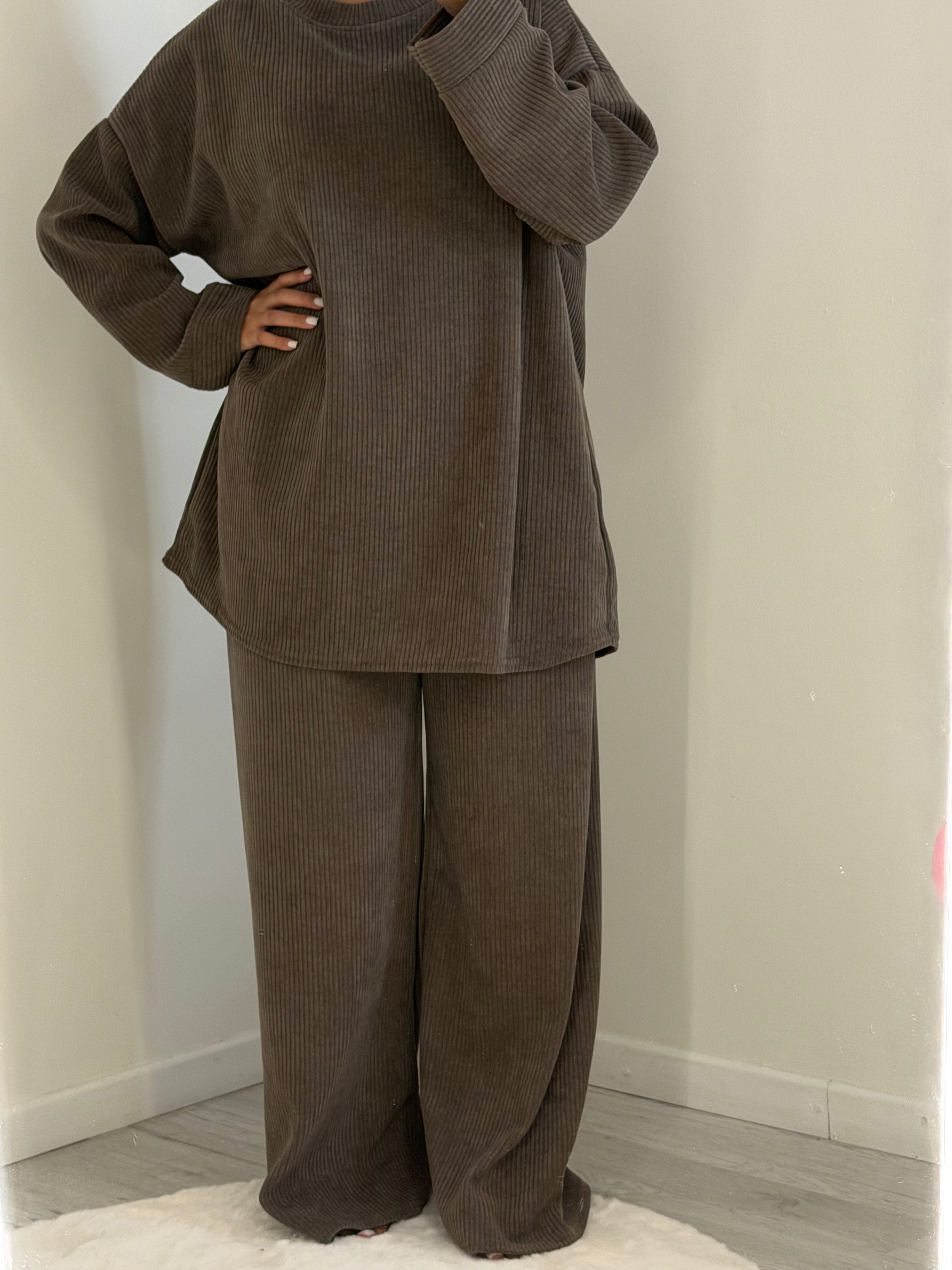 Ensemble Col Rond Vert kaki