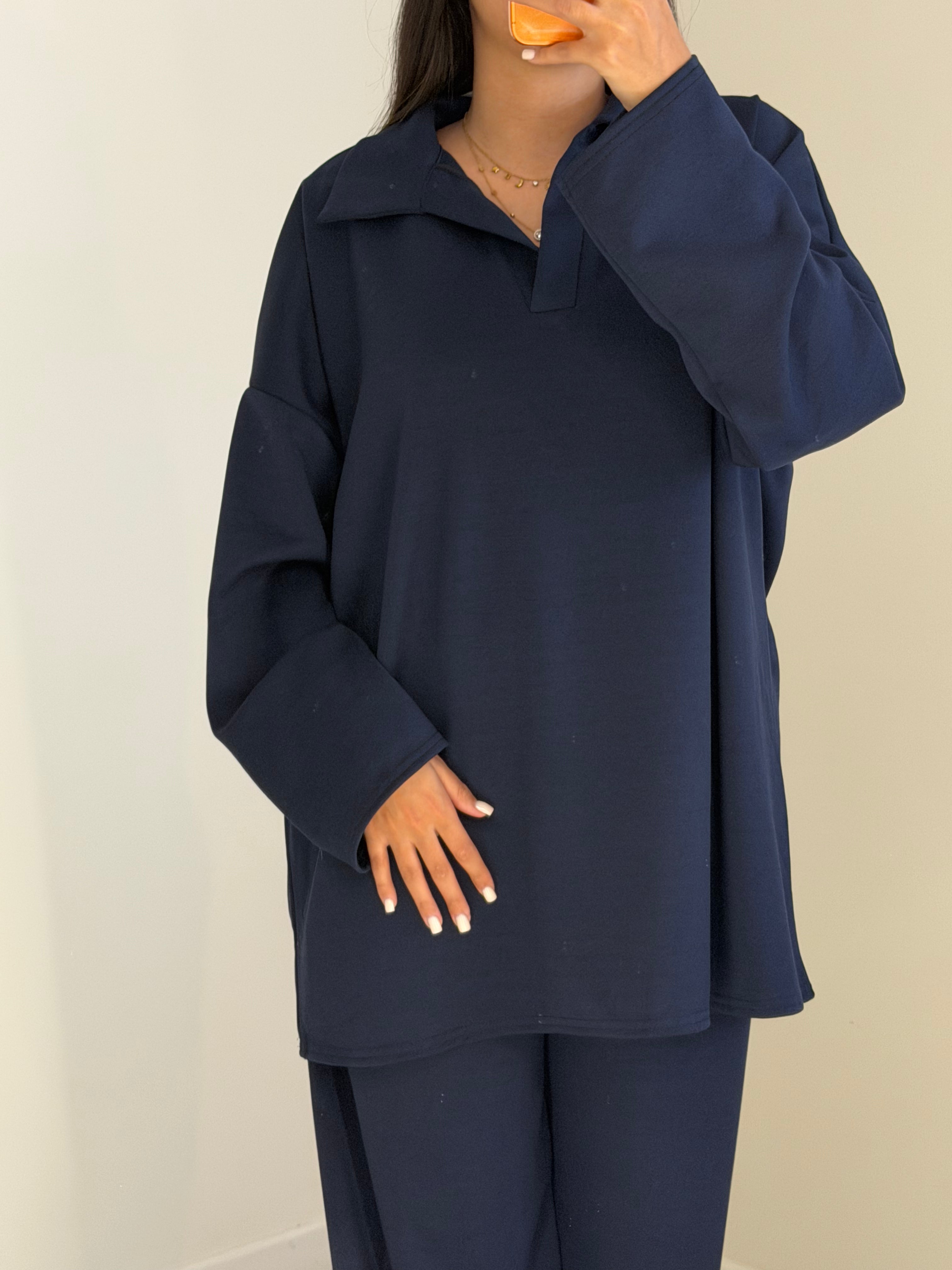 Ensemble col bleu marine