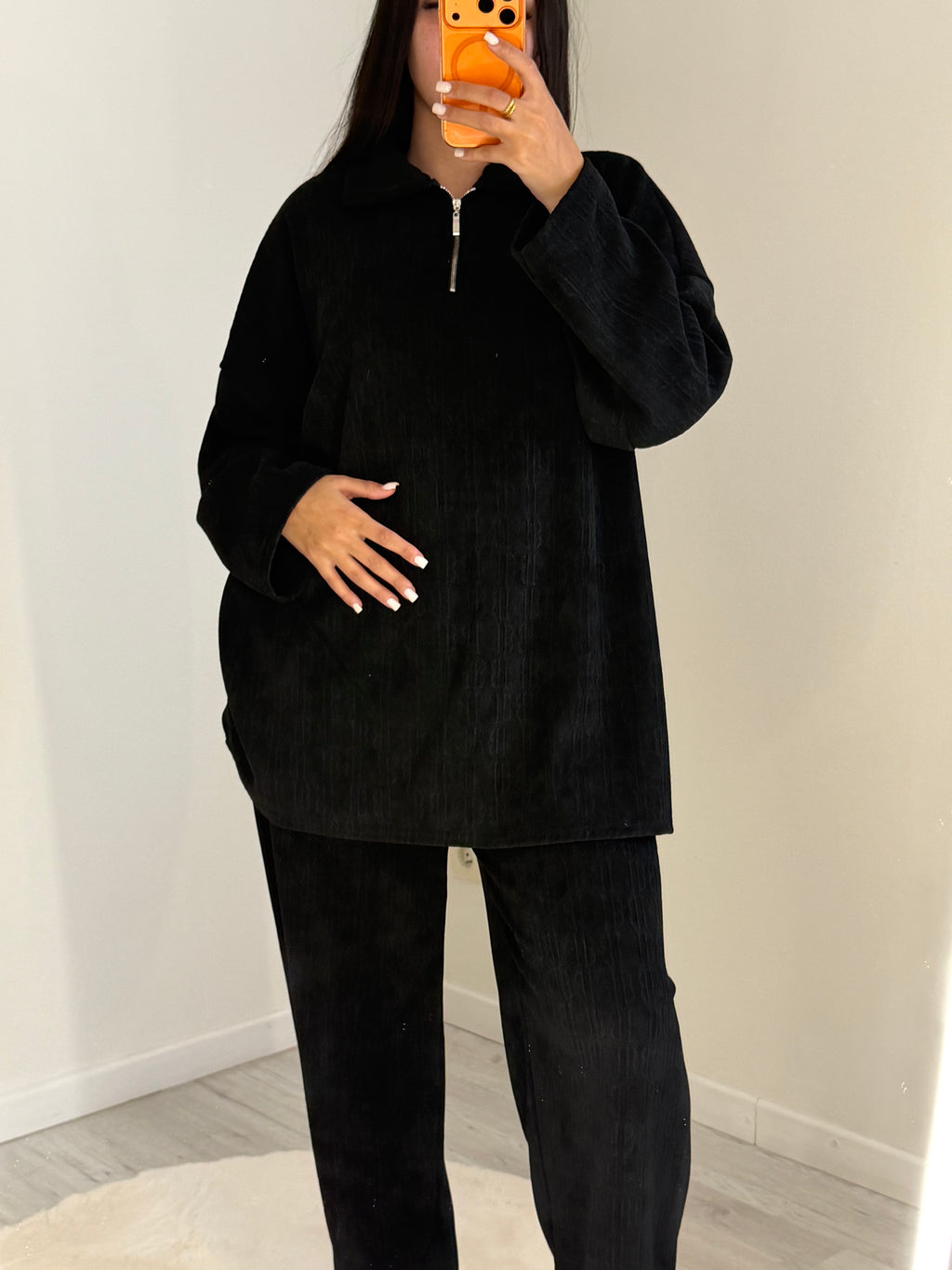 Ensemble col zip noir logo B