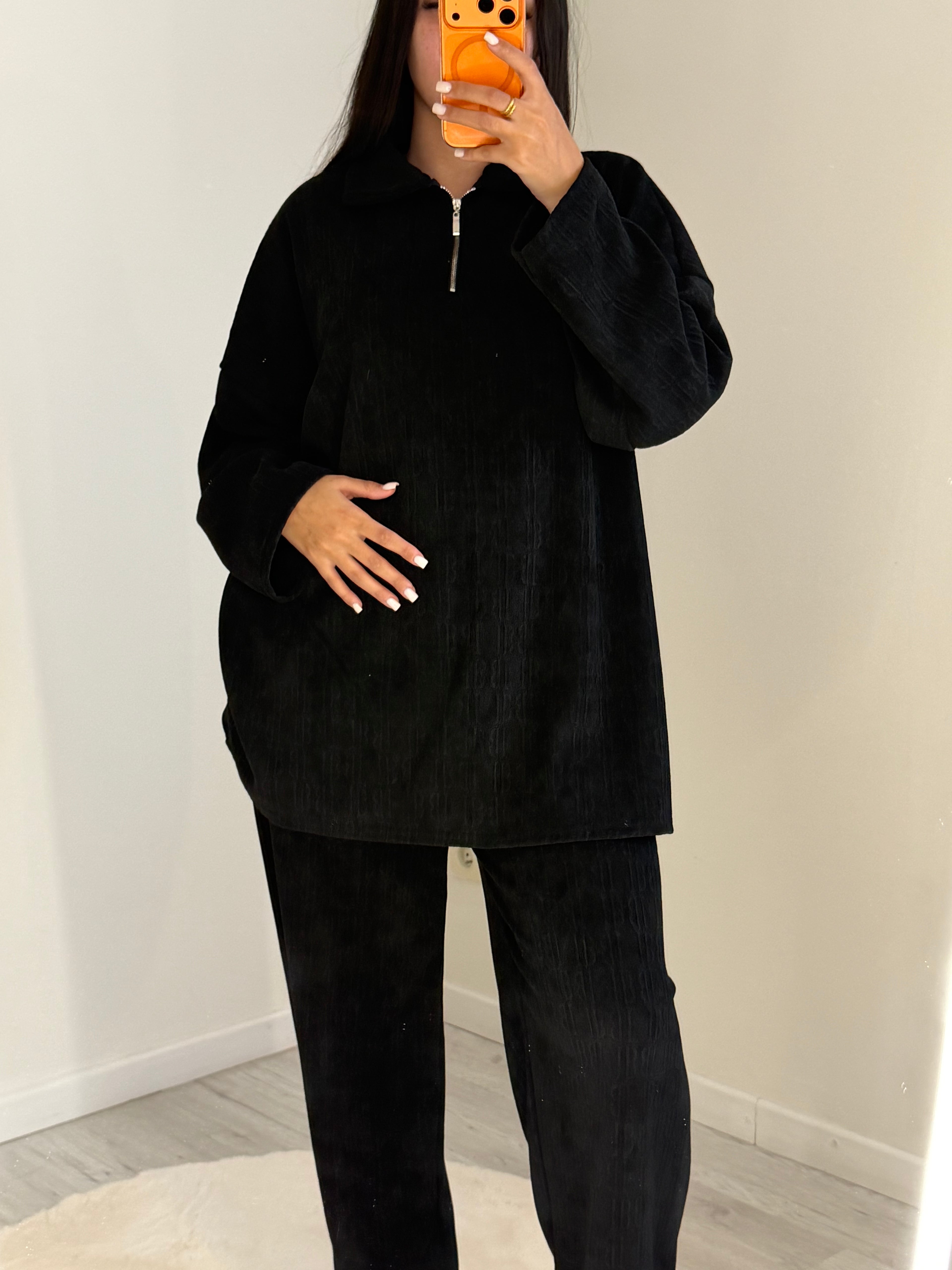 Ensemble col zip noir logo B