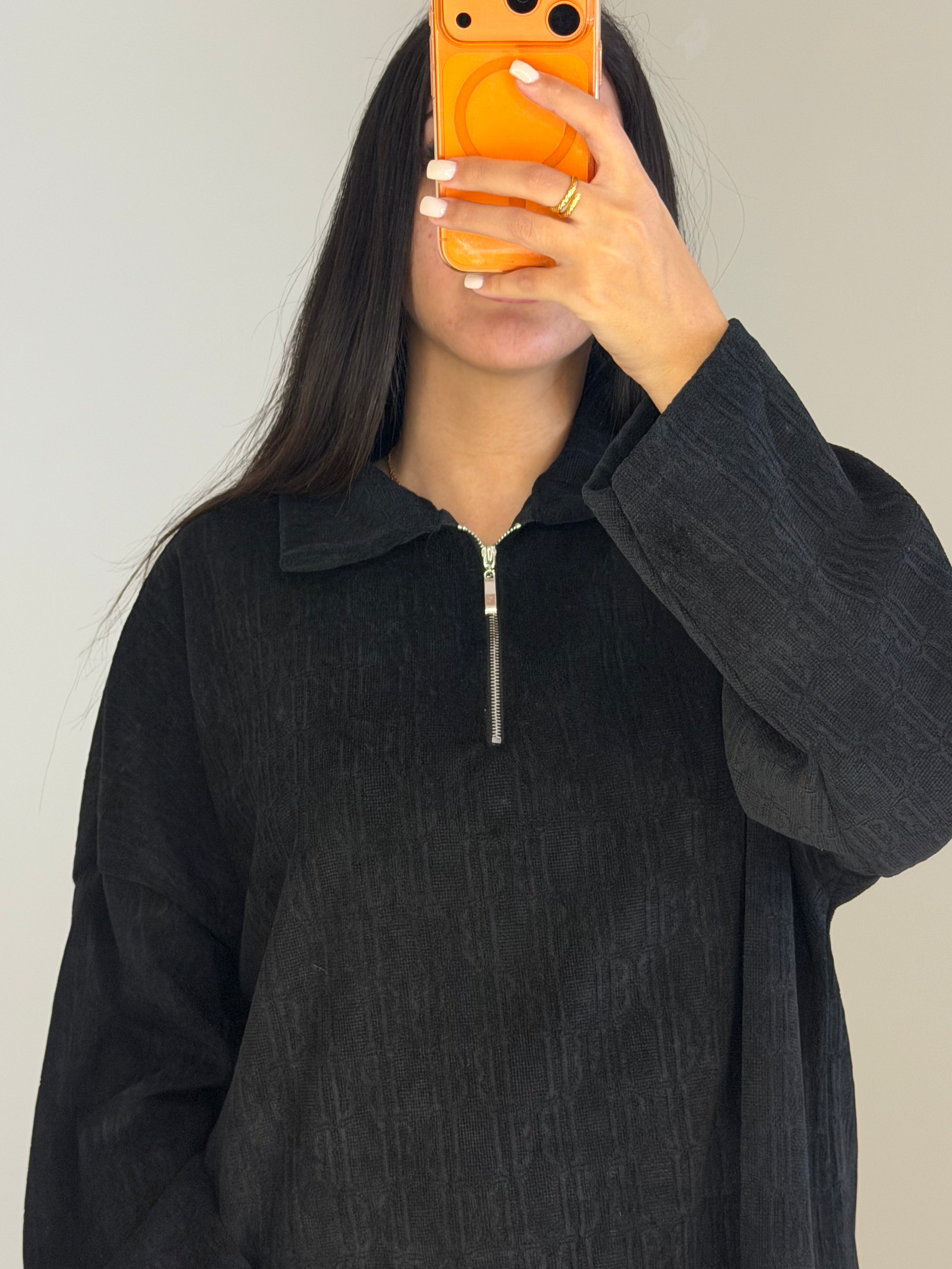 Ensemble col zip noir logo B