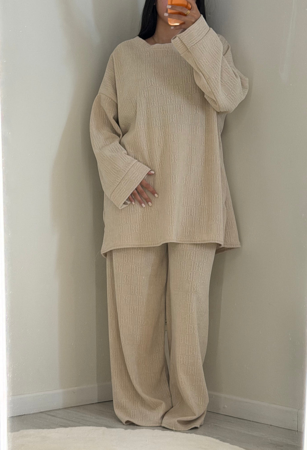 Ensemble beige col rond  logo B