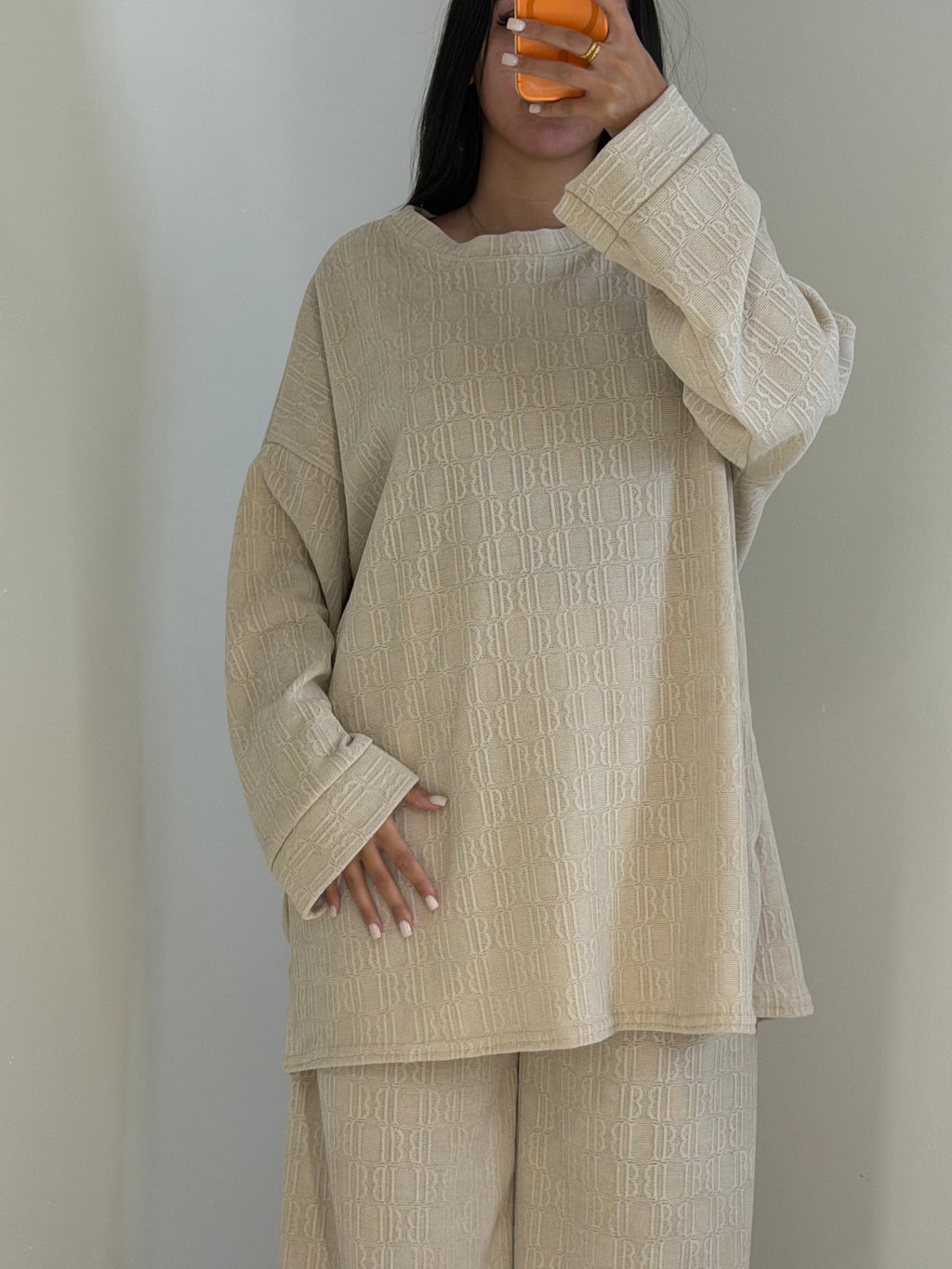 Ensemble beige col rond  logo B