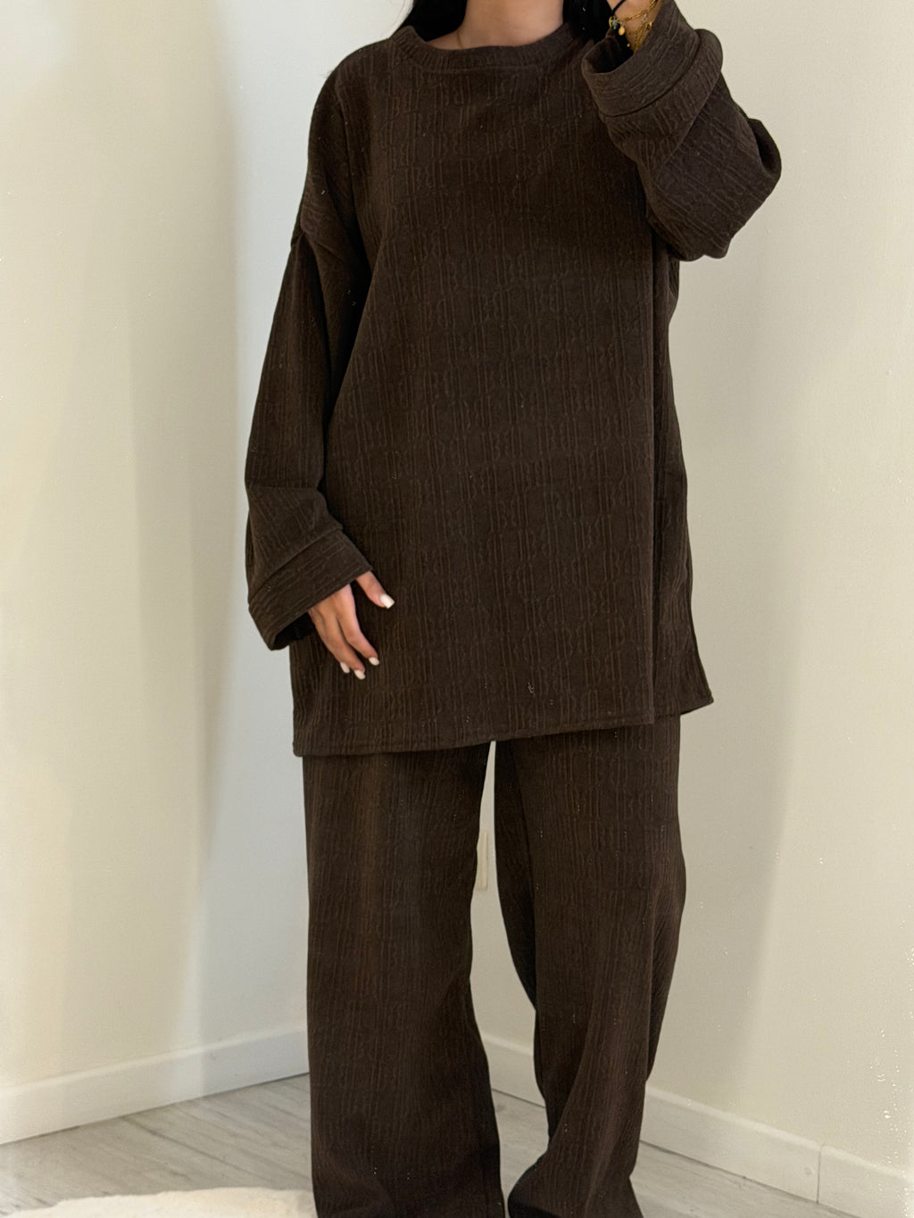 Ensemble marron col rond logo B