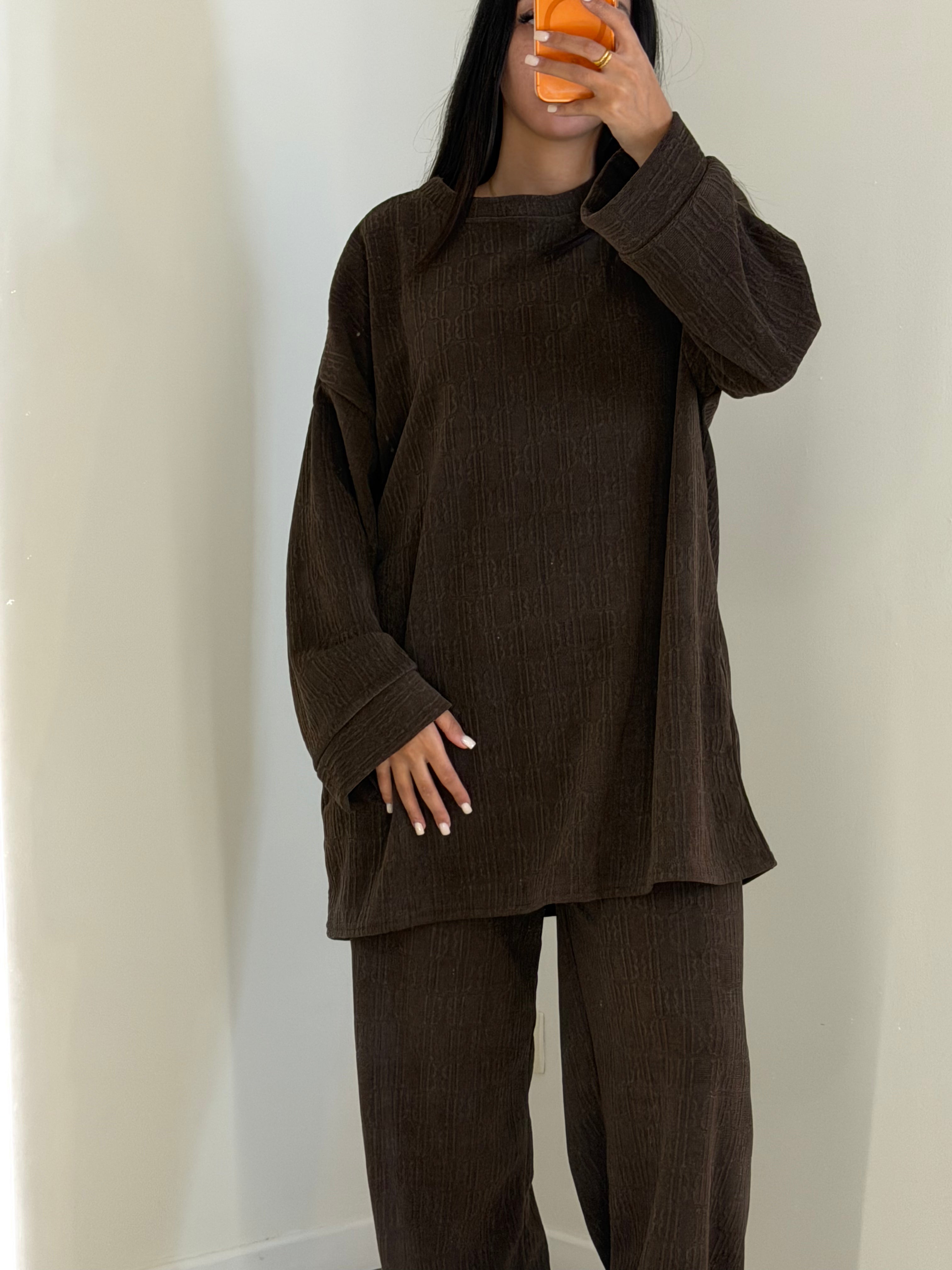 Ensemble marron col rond logo B