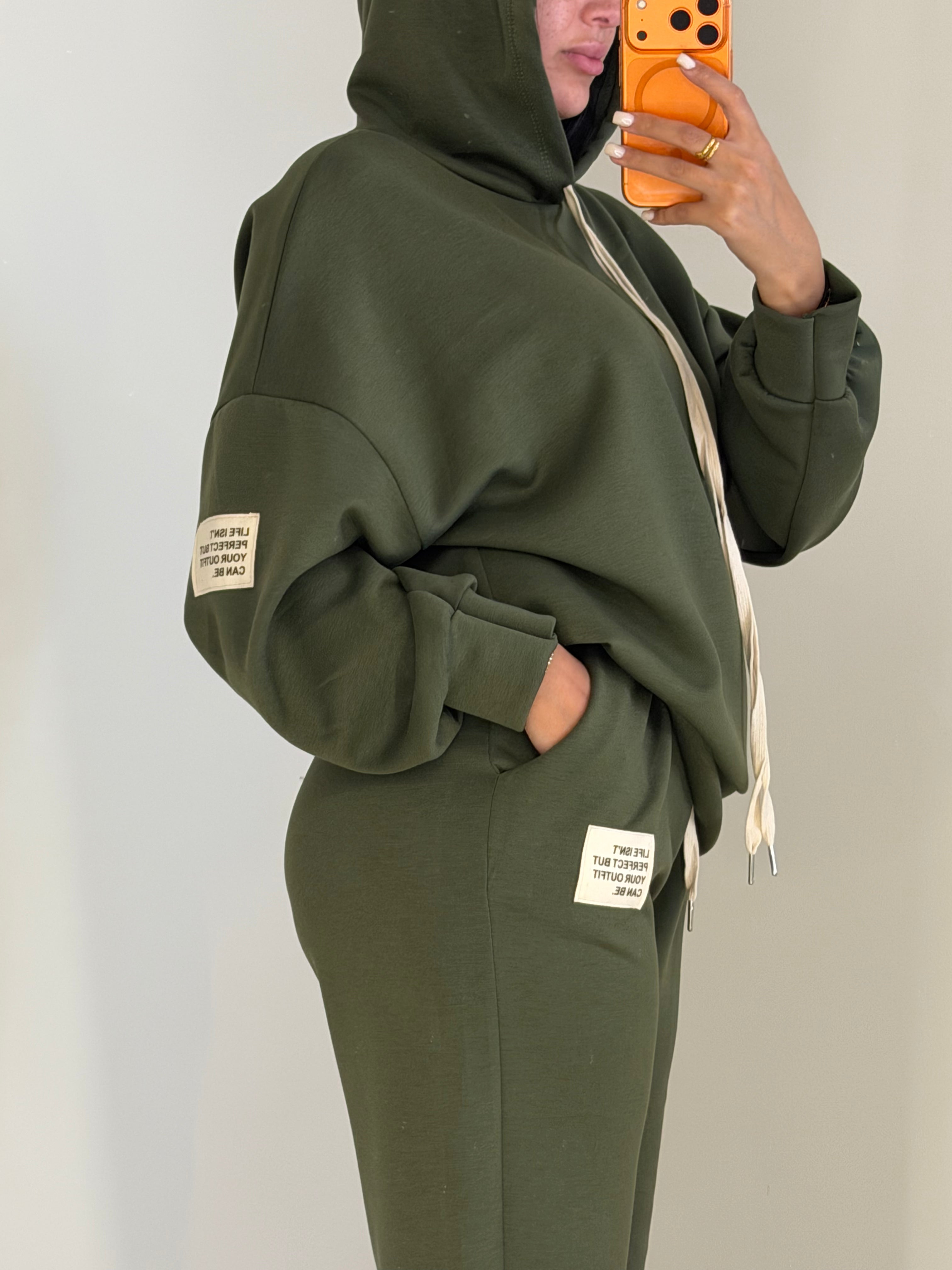 Ensemble vert capuche